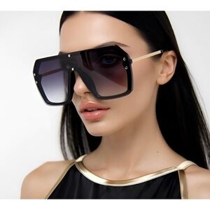Fashion Shades Sunglasses Women Oversized Flat Top Bold Driving Big Shades‎ 2026